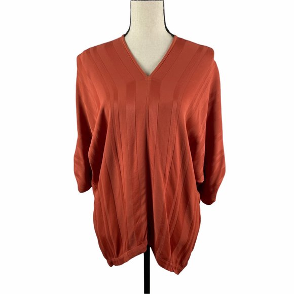 ANTHROPOLOGIE TINA + JO STRIPE SATIN TAB SLEEVE KIMONO TOP SMALL - Picture 4 of 13